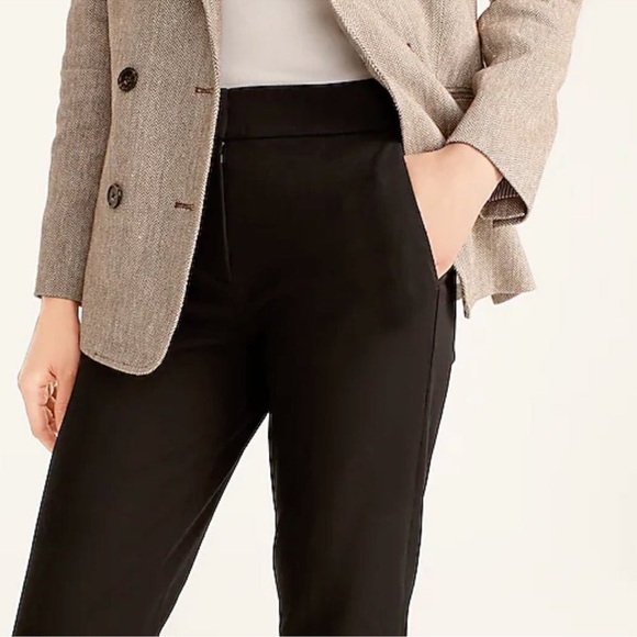 J CREW Hayden Kickout Crop Plant in Bi-Stretch Cotton in Black - Picture 2 of 11